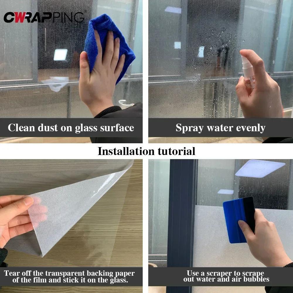 Car Stickers Matte Window Film Frosted Privacy Decorative Film Electrostatic Adsorption Frosted Self Adhesive Sticker for Car