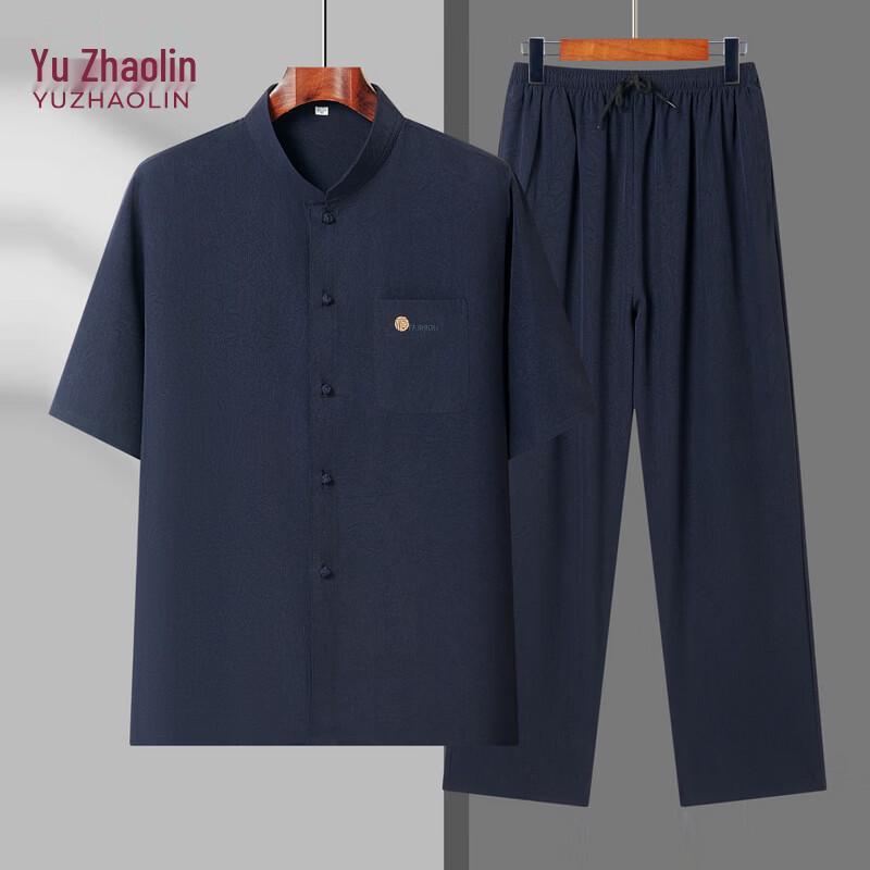 YUZHAOLIN Men s Summer Short-Sleeve Tang Suit Set 44/190