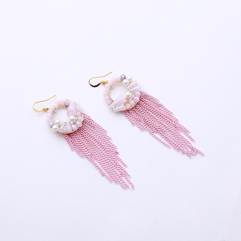 

JMXD European Minimalist Long Earrings Gold Vintage Chic Ear Drop Gift Wholesale Custom Trendy Elegant Jewelry for Women розовый