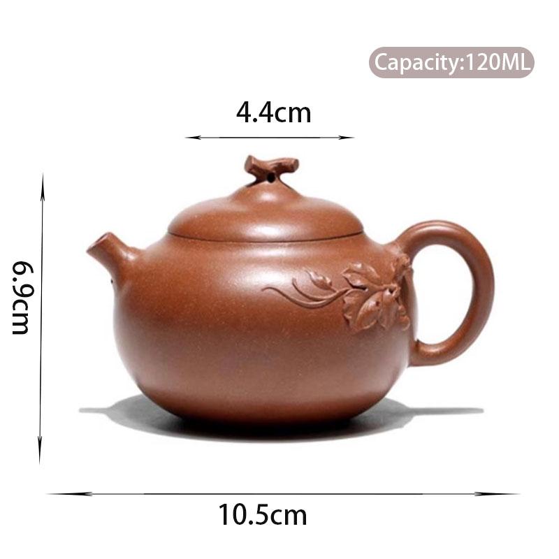 Chinese Yixing Purple Clay Teapot Creative Handmade Gourd Tea Pot Beauty Tea Infuser Kettle Raw Ore Zisha Tea Set Teaware 130ml