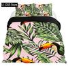 Tropische Blätter und Papageien 3-teiliges Bettwäsche-Set mit weicher Bettbezug und 2 Kissenbezügen Bedruckte Dekoration für alle Jahreszeiten