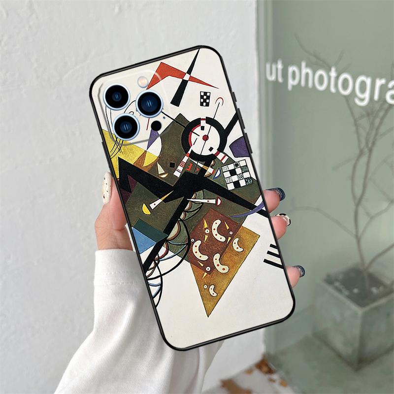 Wassily Kandinsky Abstract Artistic Silicone Soft Case For iPhone 17 Air 11 14 16 15 Pro Max 12 13 Mini 16 Plus 16e Back Cover