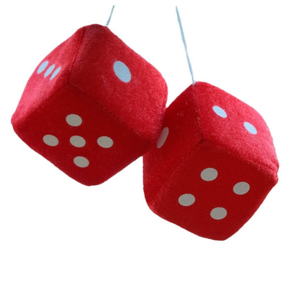 ideamall Dice, Rearview Mirror, Accessories, Car Dice, Hanging Ornament (Red)