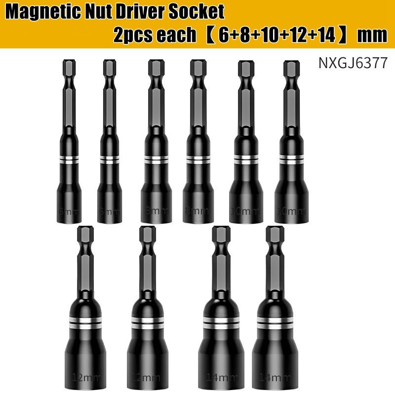 CR-V Steel Magnetic Nut Screwdriver Socket Bits For Power Drills Hex Shank Driver/Adapter Socket Wrench Tool Parts Accessories