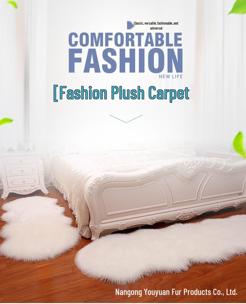 European-Style Faux Wool Plush Rug: Living Room, Sofa, Bay Window, Bedside, Coffee Table, Long-Pile Decor