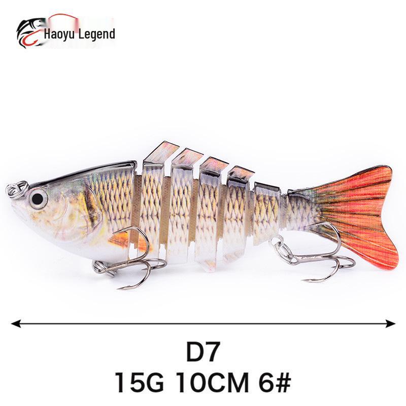 7-częściowy 10cm plastikowy bioniczny przynęta na ryby: Wielosekcyjny sztuczny przynęta słodkowodna