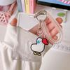 ID Card Holder Small Cat Hanging Decor Transparent Card Protection Badge Holder with Spiral Rope