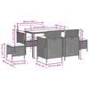 6 Piece Outdoor Dining Set with Cushions Brown Poly Rattan