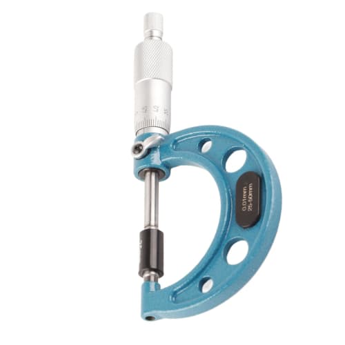 High-Precision Stainless Steel Outside Micrometer, 0.01mm, Portable Design with Wrench, Clear Scale for Measuring Length, Diameter, or Thickness (25-5