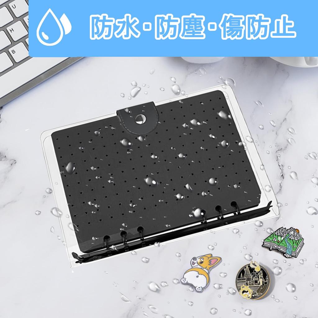 Pin Display Abzeichen Display Pin Aufbewahrungsdatei mit wasserdichtem klarem PVC Emaille 8 Halter bis zu 350 und Ohrring-Organizer Buchhalter, Ordner, Einband,