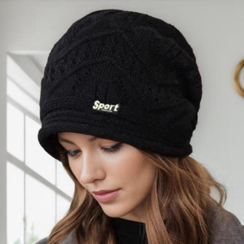 

New Style Pile Hat Winter Hat Women s Face-showing Small Loose Baotou Hat Pullover Woolen Hat Knitted Hat