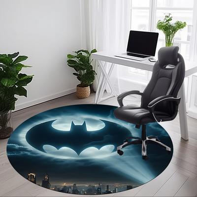 1 Peça Tapete Redondo de Escritório Batman, Para Sob Cadeiras de Escritório Quarto Sala de Estar Decoração de Casa, Decoração de Quarto, Disponível em Vários Tamanhos