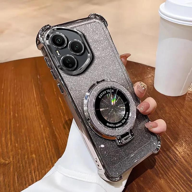 Für Honor400Lite Hülle Luxus Glitzer Halter Hülle Für Honor 400 Pro X7A X8A X8B X8C X9B Nova13 Schwach magnetisch Glitzer Weiche Abdeckung