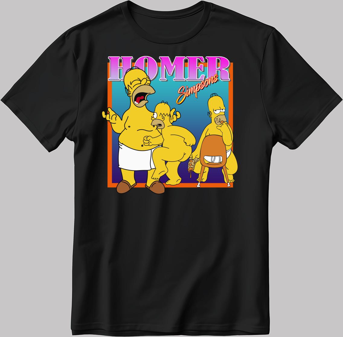 The Simpsons, Simpson drawing Short Sleeve White-Black Men/ Women T Shirt H117 L