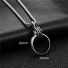 New Carved Double-ring Pendant Stainless Steel Necklace Ring Street Retro Personality Party Necklace Unisex