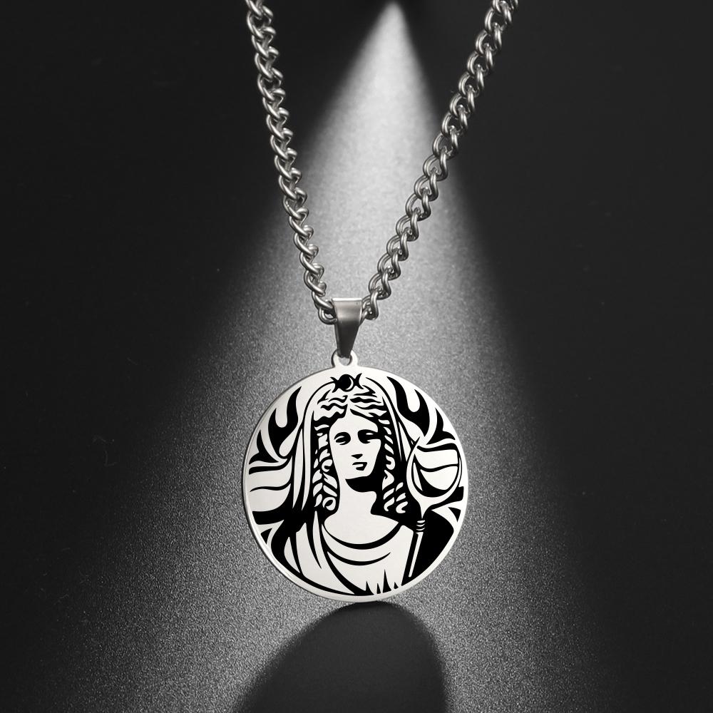 Lemegeton Greek mythical amulet pendant necklace stainless steel retro necklace jewelry necklace couple romantic gift