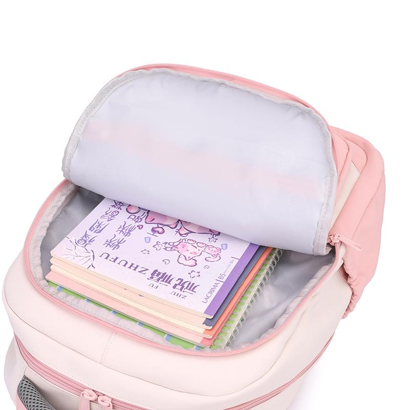 Primary School Student Schoolbag Color Block Women's Large Capacity Backpack