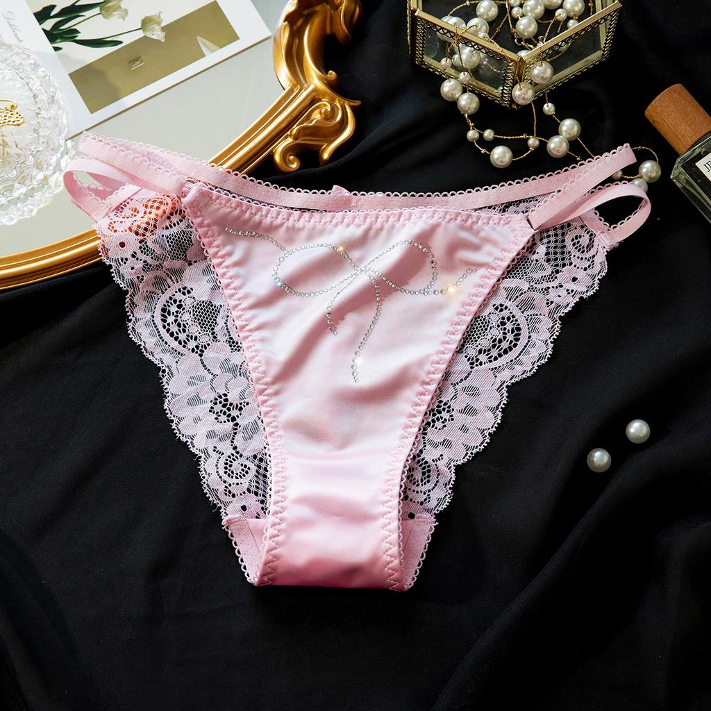 Schleife Diamant Niedrige Taille Slip Spitze Sexy Dreieck Damen Slip