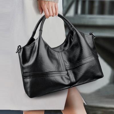 Fashionable Patchwork Women's Handbag, Middle-aged Mother's Bag, Large-capacity Single-shoulder Crossbody Bag for Commuting