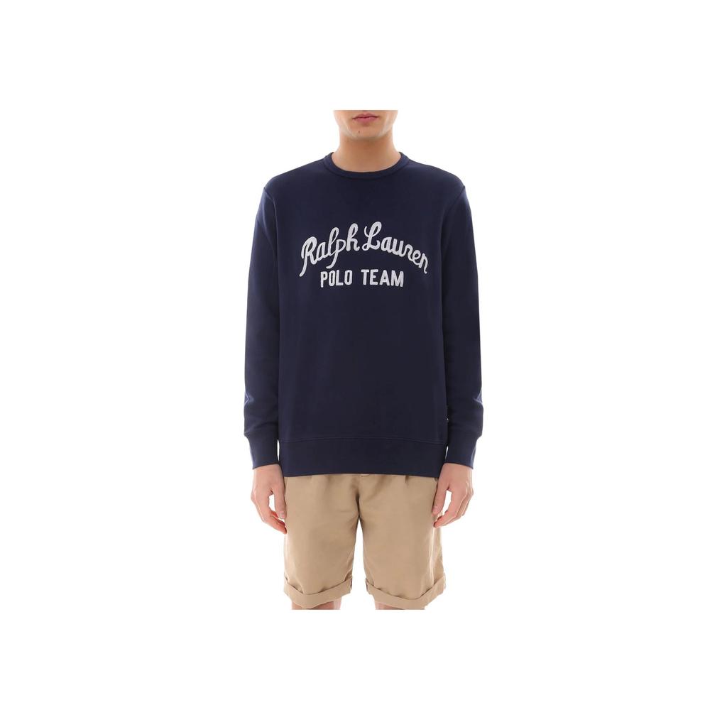 Polo Ralph Lauren SS23 Solid Logo Embroidered Crewneck Sweatshirt Men Sweatshirt Navy-Blue 710841385-002