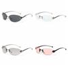 UV Protection Retro Eyeglasses Y2K Style Decorative Sun Glasses Frameless Sunglasses  Unisex