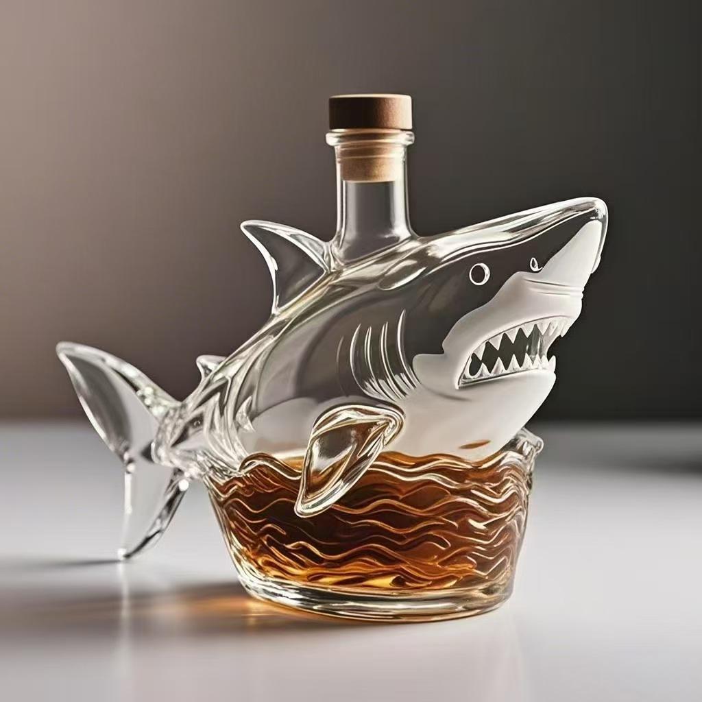 Shark Whiskey Bottle, Small Size Wine Bottle, Without Wine, Unique, Creative