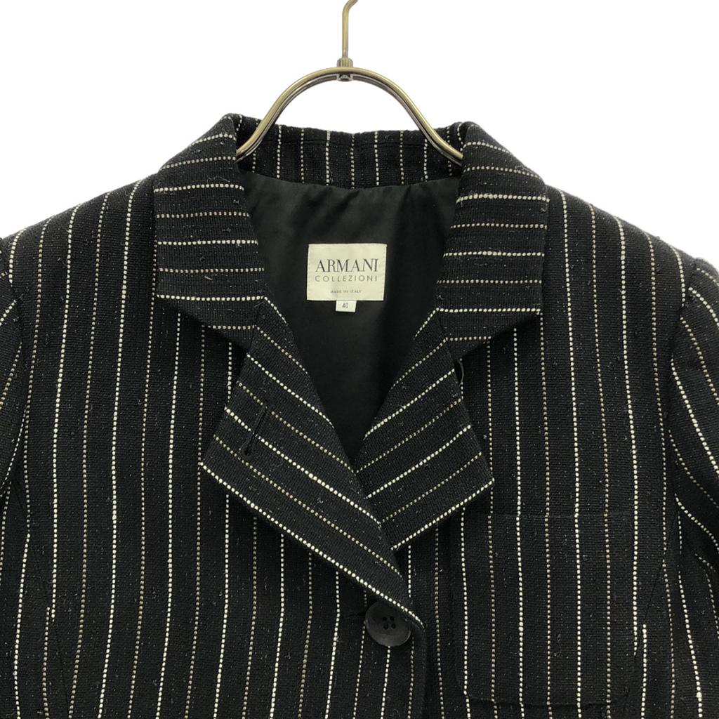 Armani Collezioni Made In Italy Wool Blend Striped Pattern Tailored Jacket Women Used