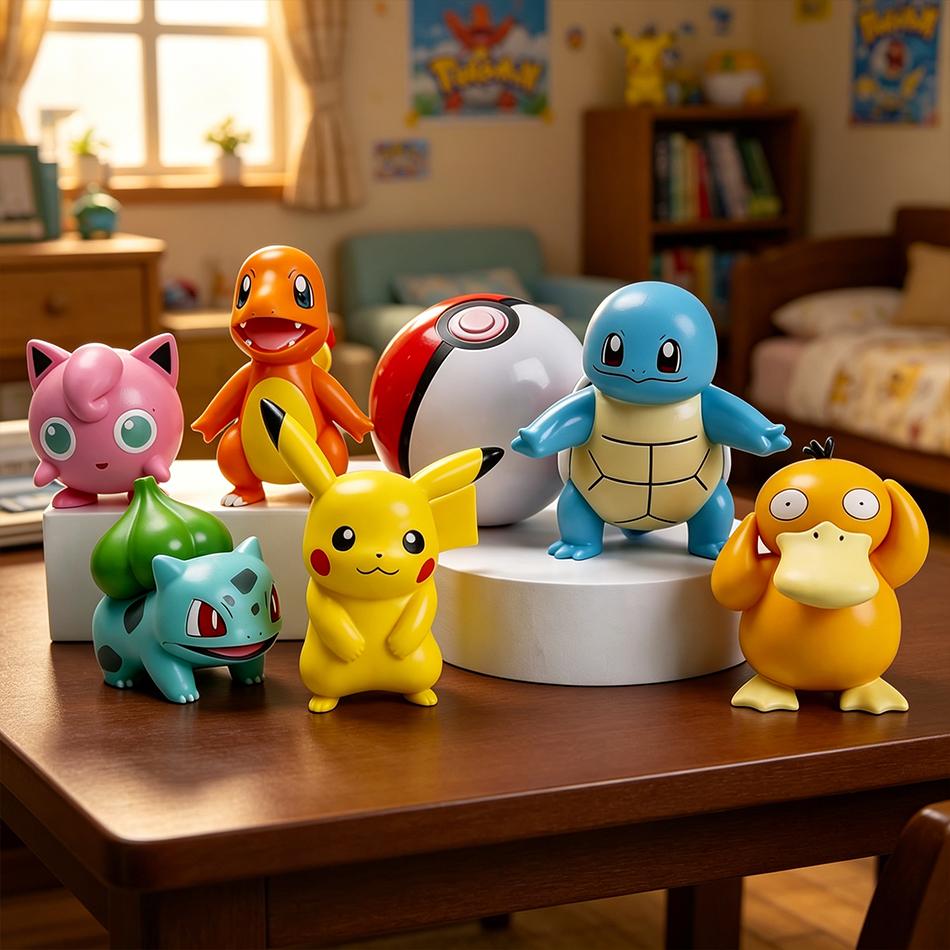Sale 6PCS Anime Figures Mini Toy Models Charmander Psyduck Cute Collectible Dolls Kids Surprise Gift Exquisite In Stock