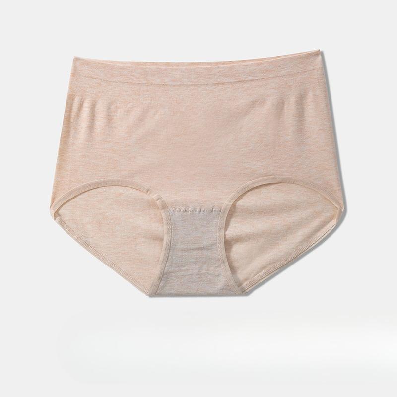 Big Size Female Spring and Autumn Color Cotton High Waist and Belly Without Trace High Stretch Briefs