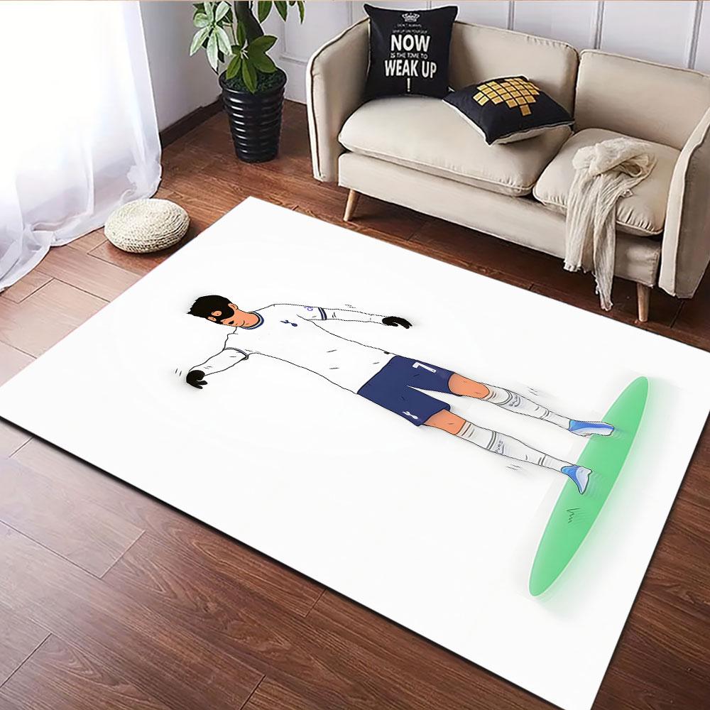 Footballer Illustration In Mask Outfit Patterned Carpet, Suitable As a Non Slip Play Mat for the Living Room and Bedroom Sofa