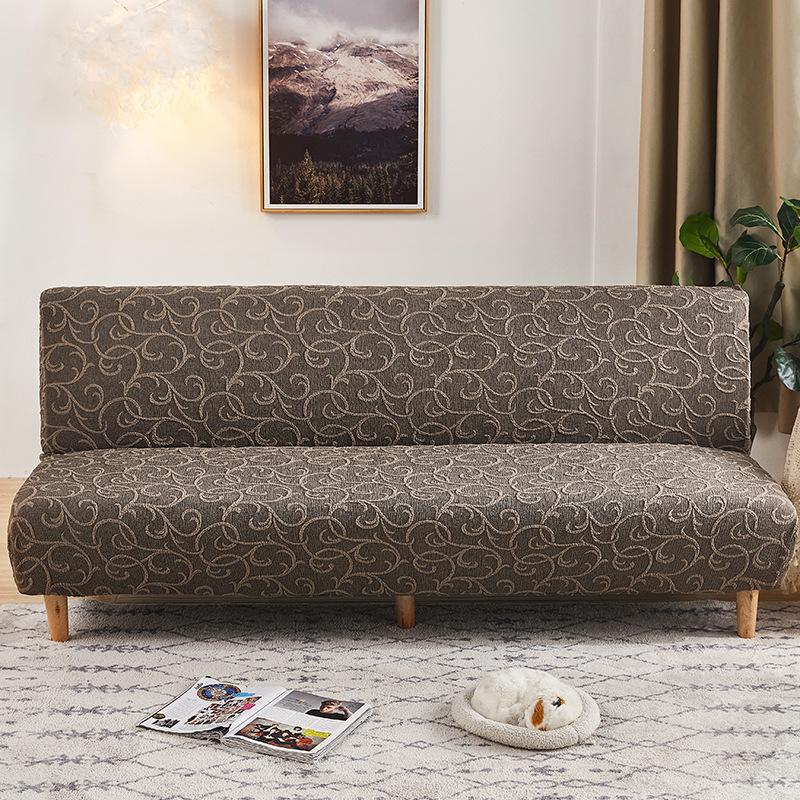 3D Embossed Jacquard Thick Sofa Cover Luxury Stretch Armless All-Cover Sofa Bed Dust Cover High-End Anti Scratch Couch Cover