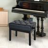 Panca per Pianoforte, Panca Regolabile in Altezza con Scomparto Portaoggetti, Gambe in Legno, Sgabello per Pianoforte in Ecopelle, per Sala Musicale, Capacità di Carico fino a 200 kg