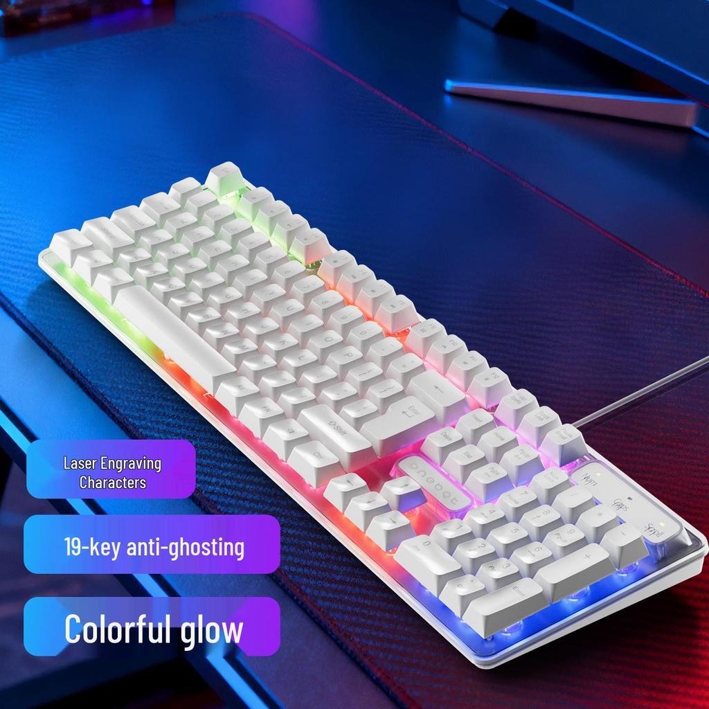 Seven-Color Luminous G100 Wired USB Gaming Keyboard