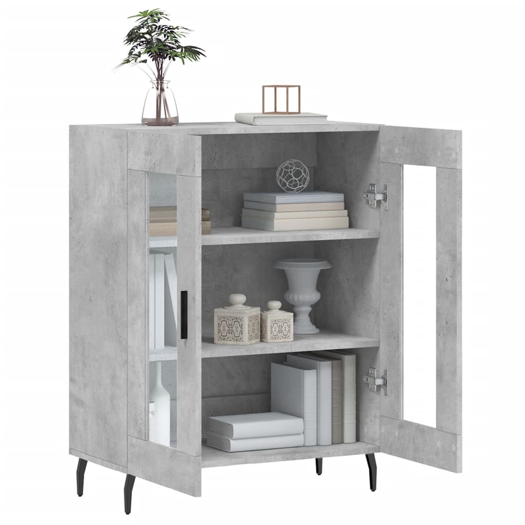 Sideboard Concrete Grey 69.5 x 34 x 90 cm Wood Based Material