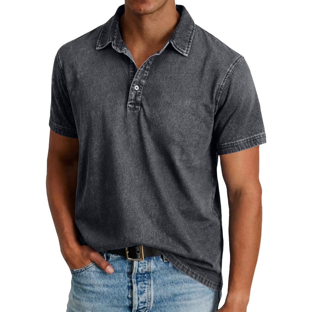 Men's Summer Color Pocket Sports Buttons Short Sleeve Shirt Men's Sports Casual Short Sleeve Shirt