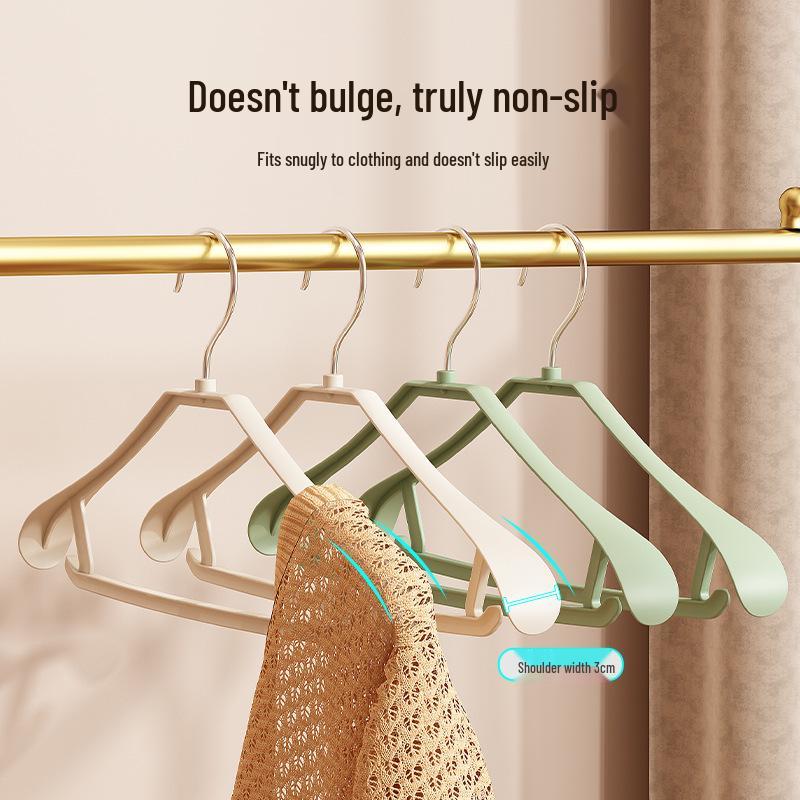Wide-Shoulder Non-Slip Plastic Hanger for Wet & Dry Clothes, Anti-Shoulder Mark, Ideal for Home & Dorm Use