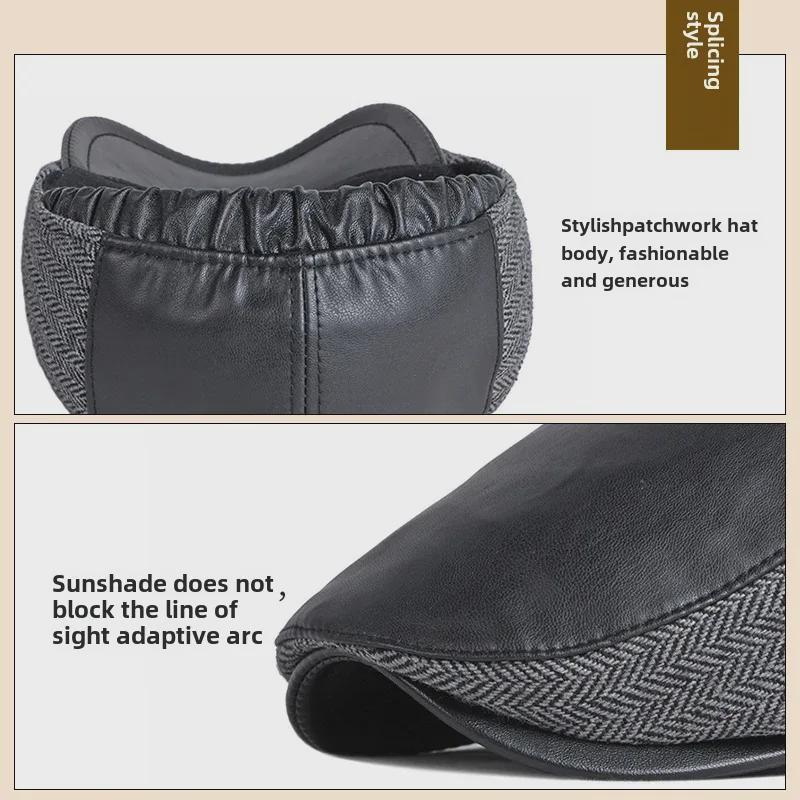 Men's Autumn & Winter Ear Protection Duckbill Cap - Retro British Beret for Middle-Aged & Elderly
