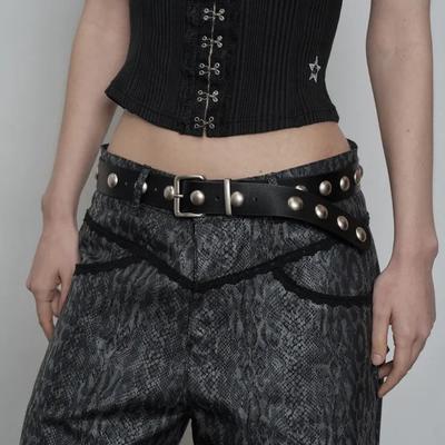CIRCLE RIVET BELT / BLACK