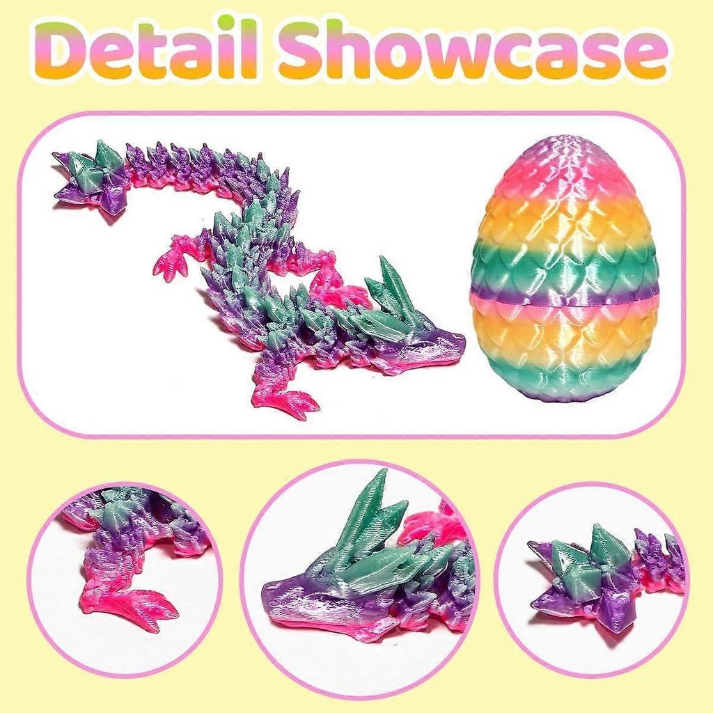 12PCS 3D Printed Easter Eggs with Dragons Inside, Easter Surprise Dragon Eggs, 3D Printed Animals, Easter Basket Stuffers,Fidget Toys Gifts