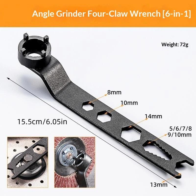 

Multifunction Wrench Angle Grinder Four Claw Thickened Disassembly Wrench Tool For Grinding Wheel Machine Accessories