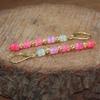 Fire Pink Opal Beaded Earrings: Sterling Silver Dangle Earrings