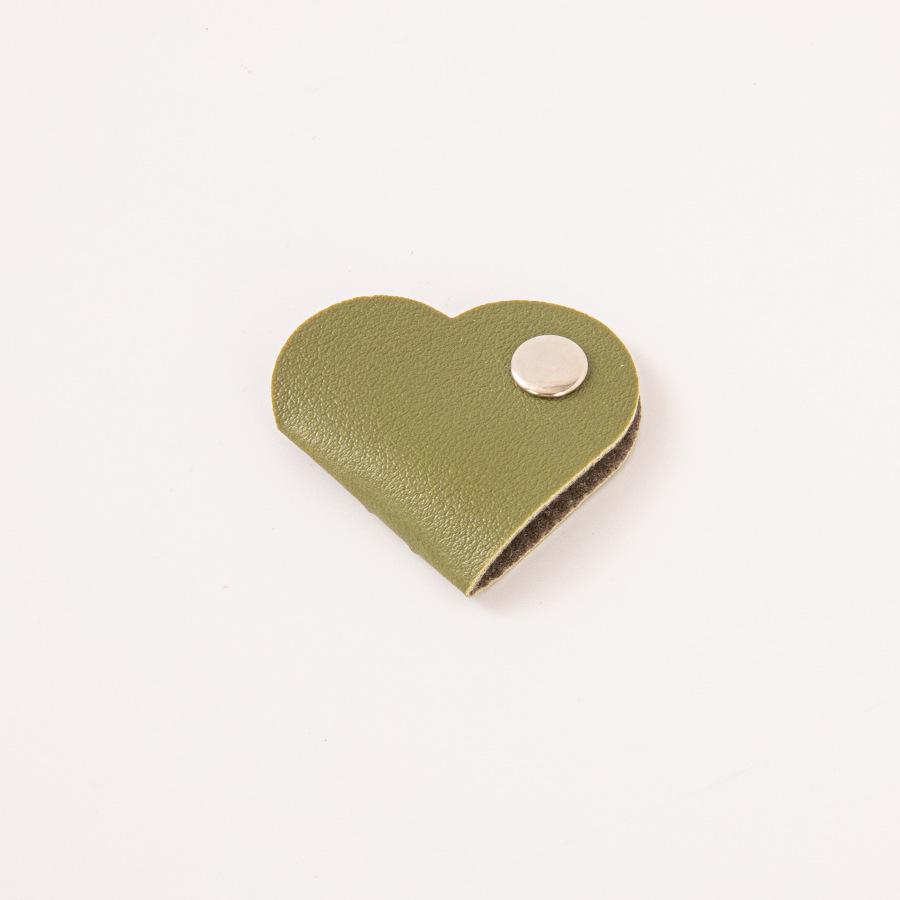 Heart-shaped Leather Cable & Earphone Organizer Winder