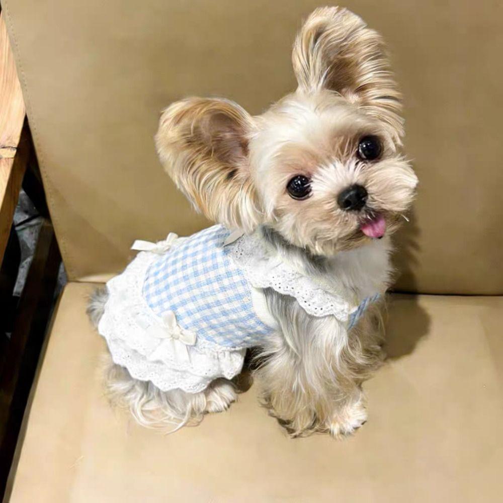 Comfortable Pet Dog and Cat Checkered Clothes Small Dog Vest  Spring Summer Season