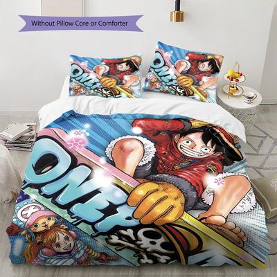 One Piece2 Pattern Bedding Quilt Set Home Decoration Gift (1 * Duvet Cover + 2 * Pillowcase Without Core)