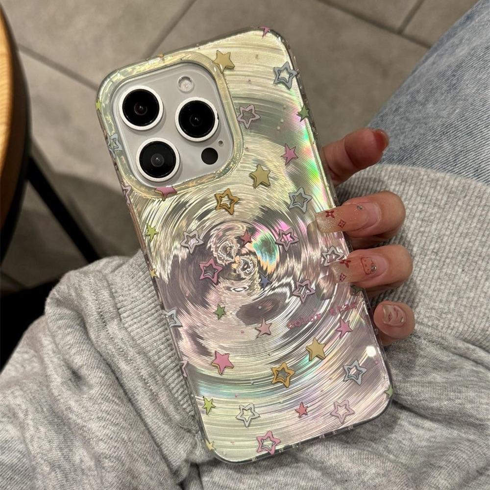 Iridescent Glossy Phone Case for iPhone 11 13 14 15 16 17 Pro 17 13 14 15 Pro Max High Quality Fantasy Floral Style Full Protection Shell
