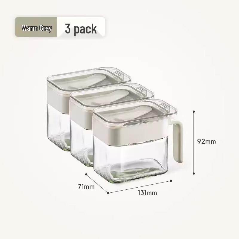 Tao Tao Mei 3-Piece Countertop Plastic Spice Jar Set