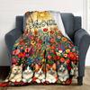 Name Custom Cute Cat Print Flannel Blanket High Quality Warm Comfortable Cover for All Seasons Perfect for Gifts Home Decor