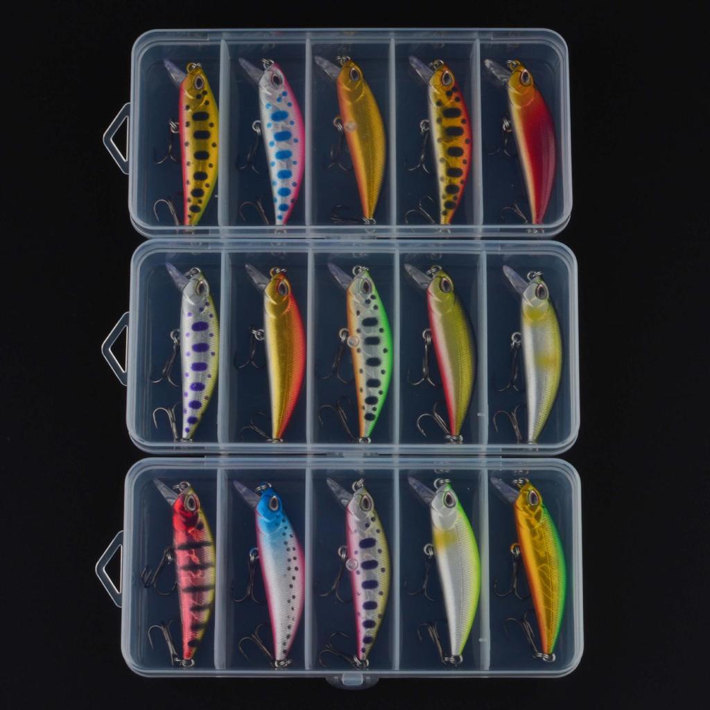 Five-Piece Boxed Sinking Minnow Lures Set, 5.5cm 5g, for Long Cast Fishing