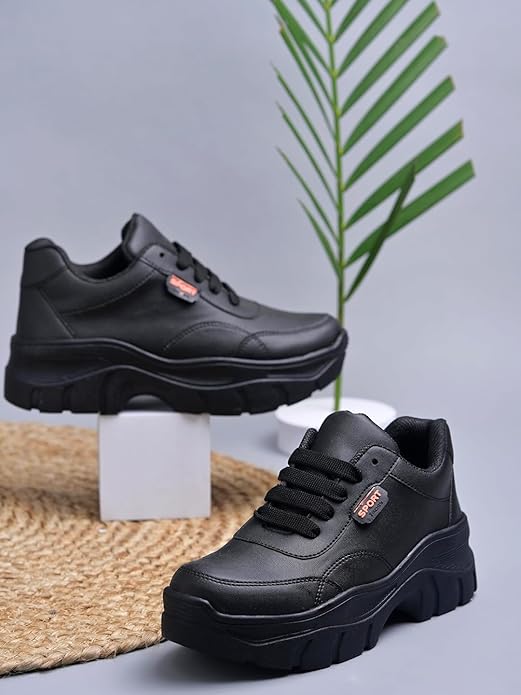 Shoetopia Women Chunky Sneakers – Sporty Lace-Up Casual Shoes with Thick Sole for Walking & Everyday