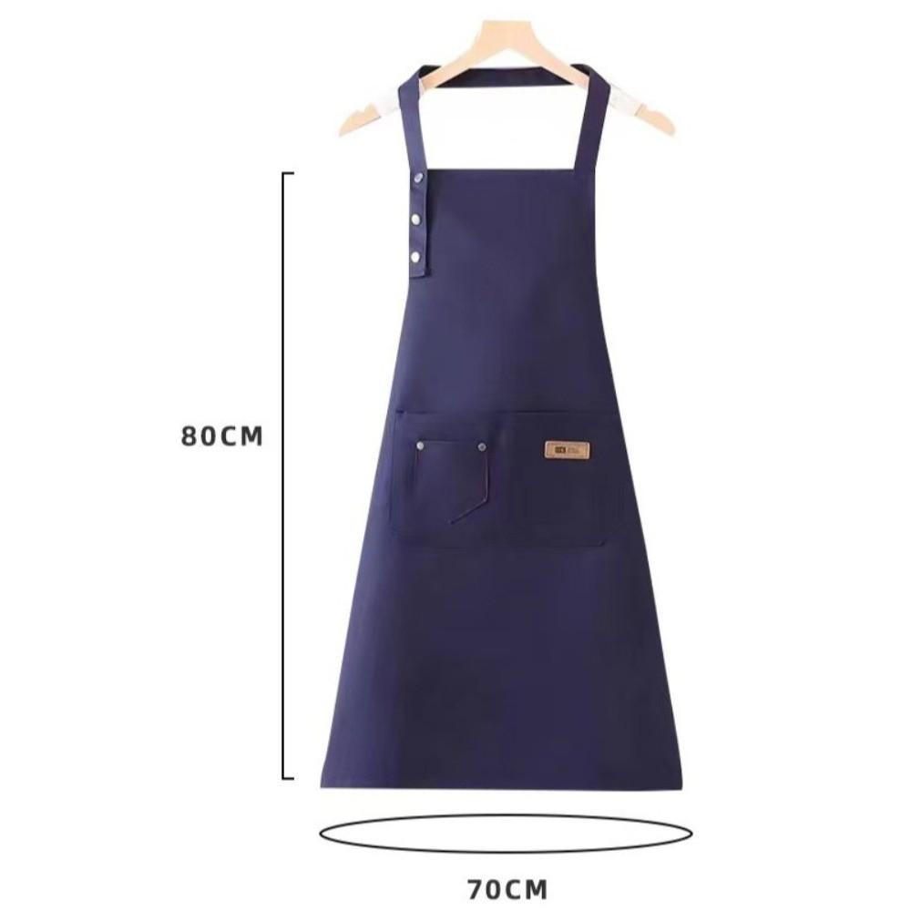 Waterproof Kitchen Apron Adjustable Straps Oil-Proof Waiter Apron Pure Color Stain-Resistant Cooking Apron for Restaurant